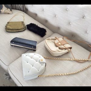 assorted bags. Evening and day.